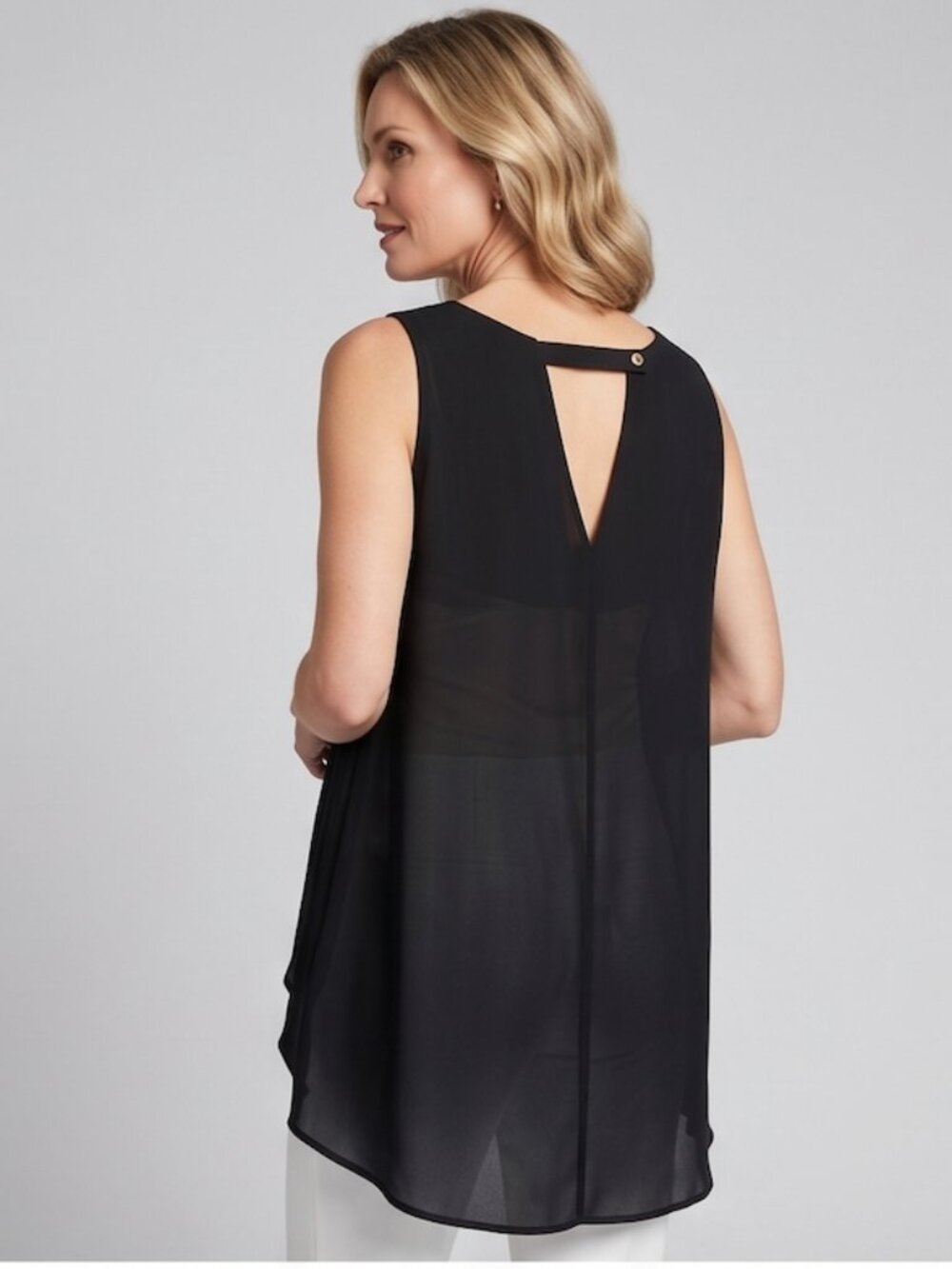 Bianca Nygard Sleeveless Blouse Asymmetrical Hem - Picture 2 of 6